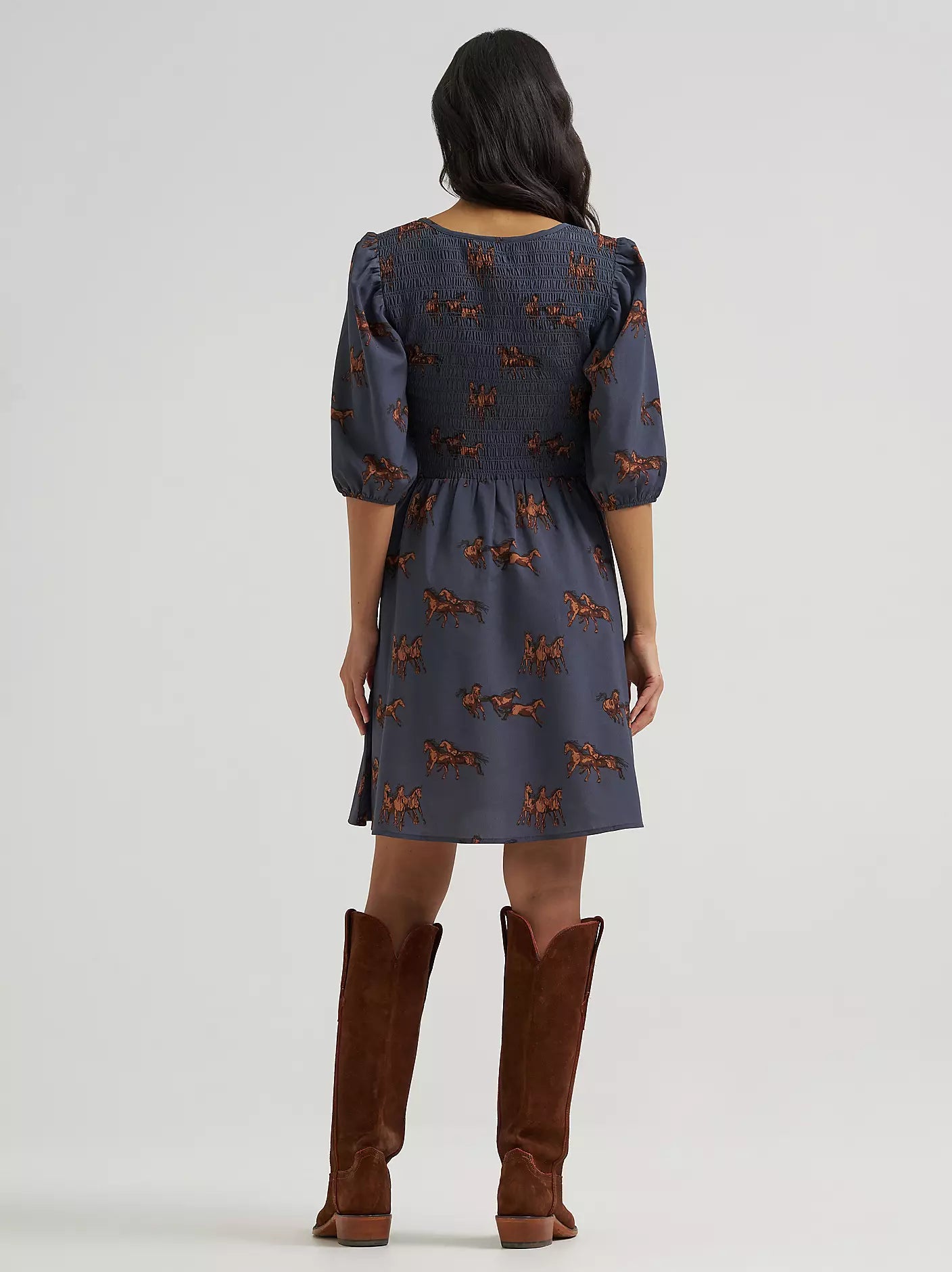 Women's Smocked Puff-Sleeve Babydoll Dress