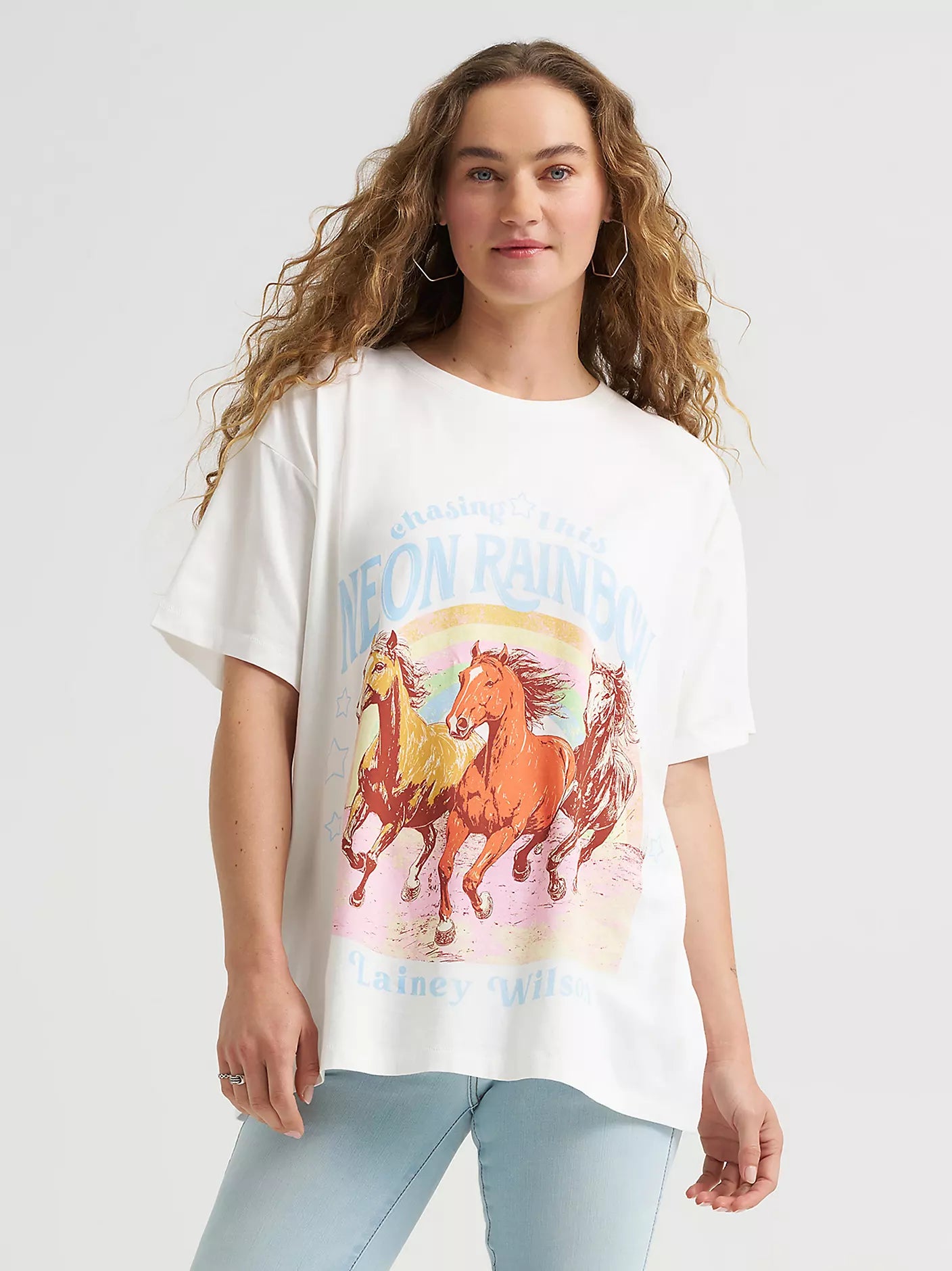 Lainey Wilson x Wrangler Neon Rainbow Girlfriend Tee