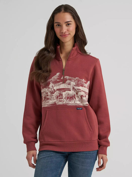 Ladies 1/4 Zip Sweatshirt