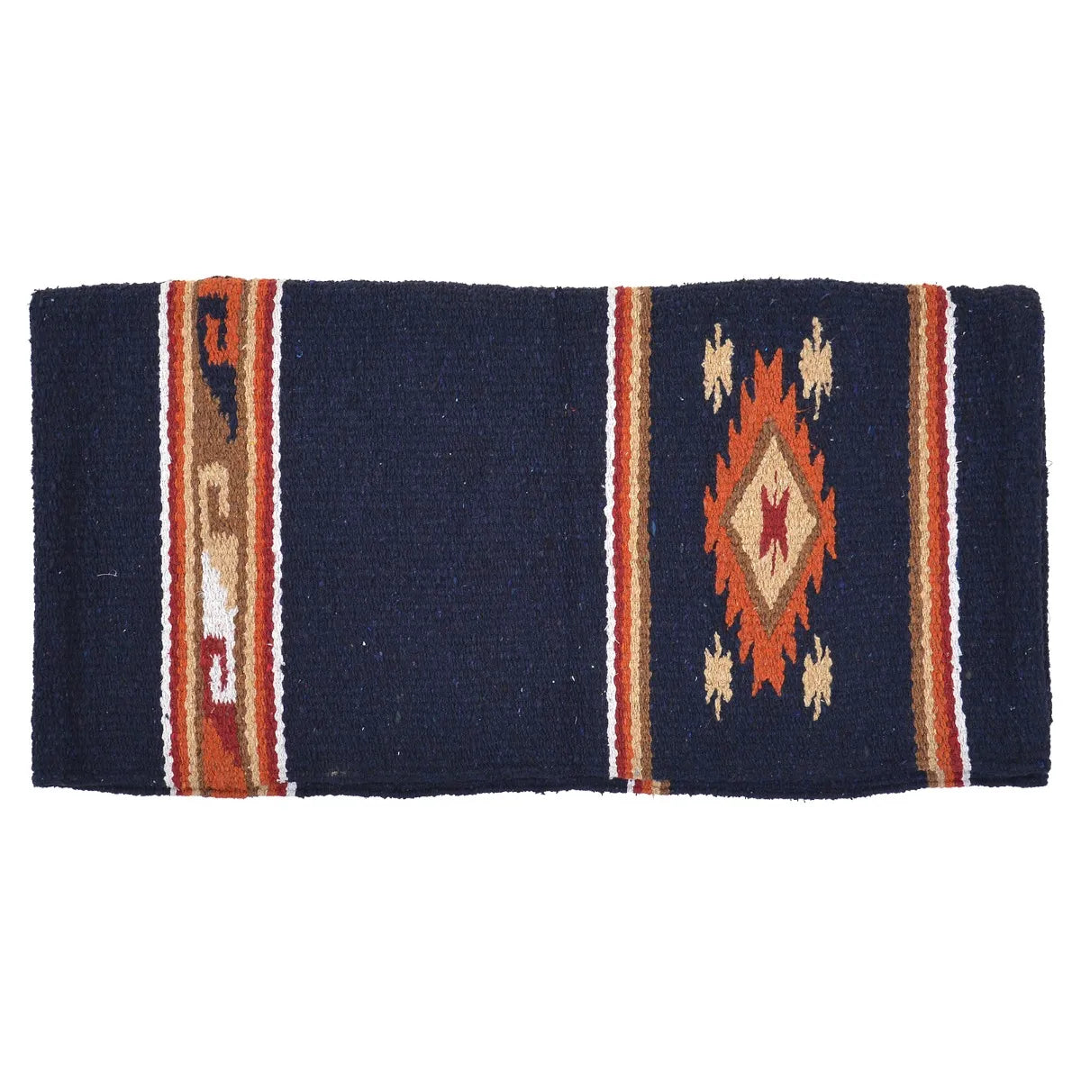 Diamond R Double Weave Blanket - Navy
