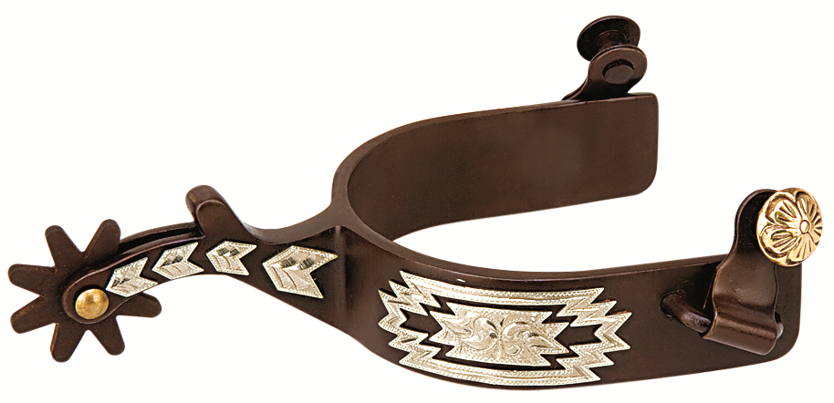 Men's Spurs with Engraved German Silver Trim