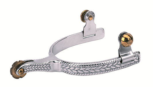 Men's Roping Spurs with Engraved Band