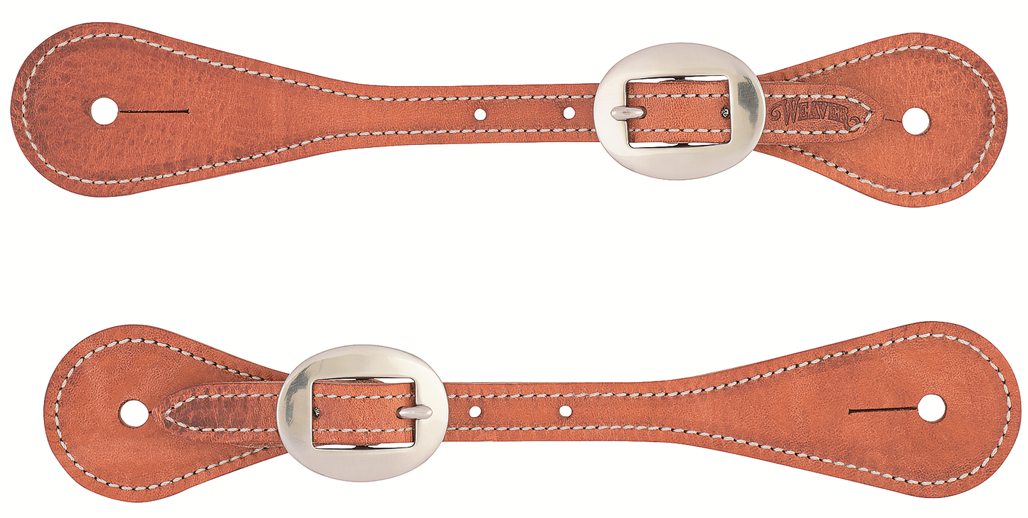Youth Harness Leather Spur Straps, Russet