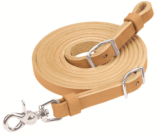 Horizons Flat Roper Rein, Scissor Snap and Conway Adjustments, 5/8" x 8'