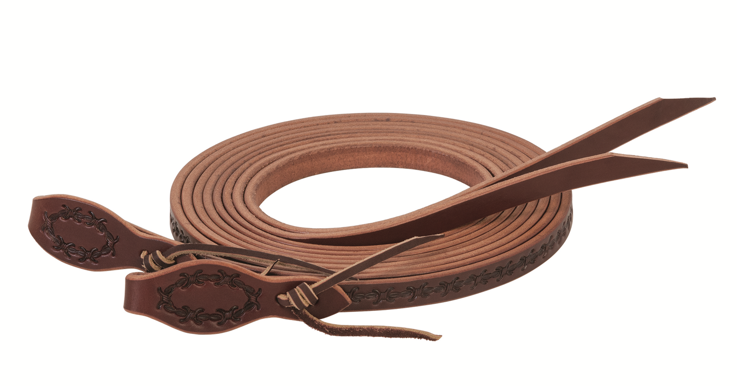 Barbed Wire Reins, Brown, 5/8" x 8'