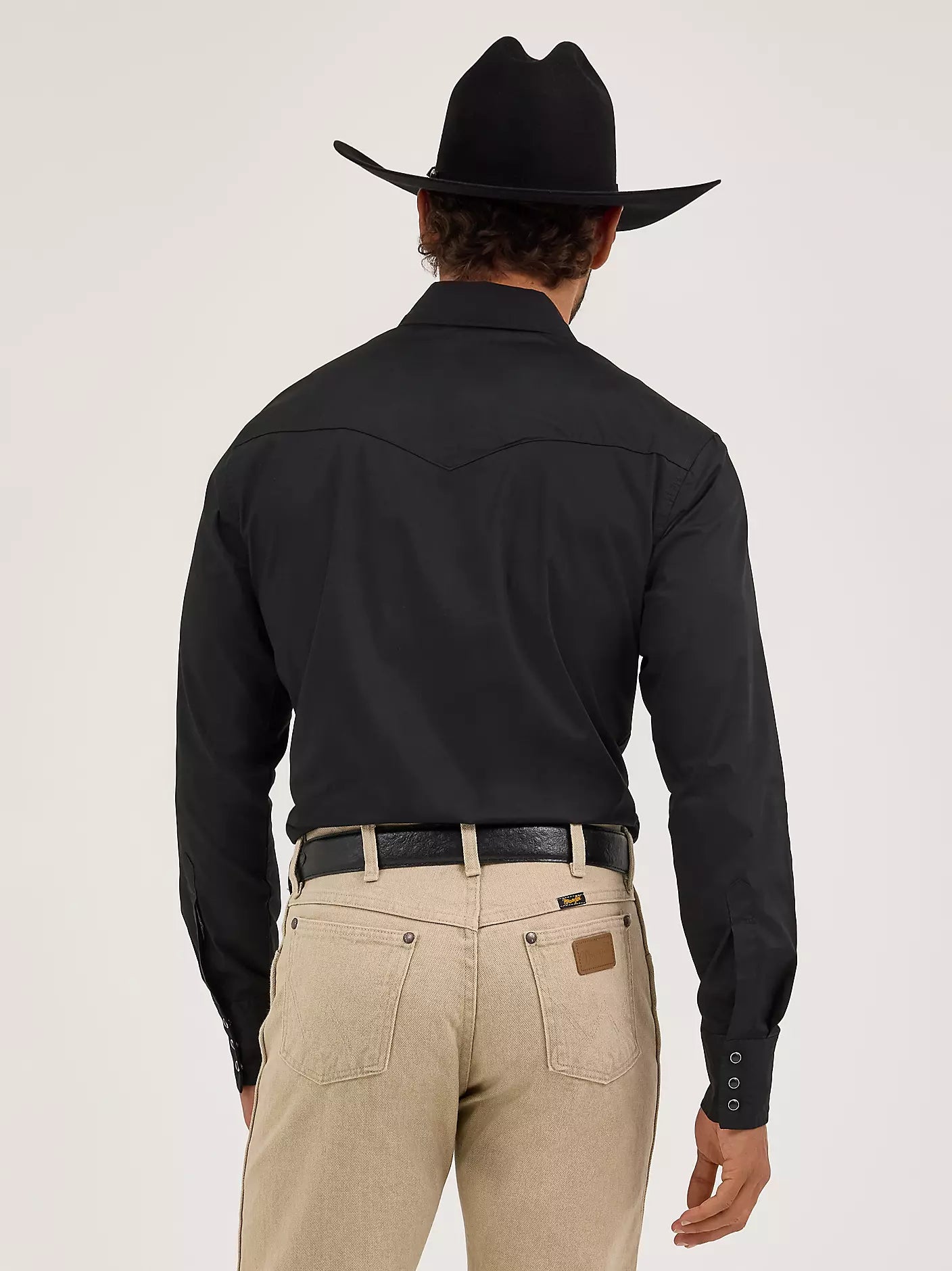 Long Sleeve Solid Broadcloth Western Snap Shirt