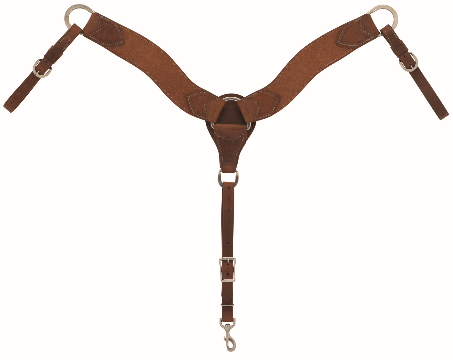 Rough Out Roper Breast Collar, Oiled Hermann Oak
