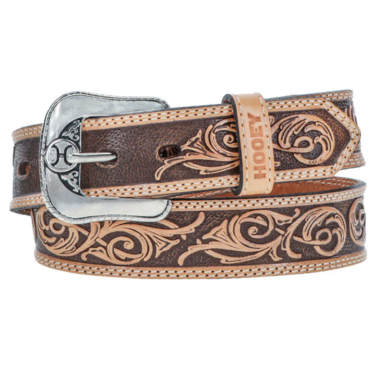Boys "Top Notch" Hand Tooled Leather Belt