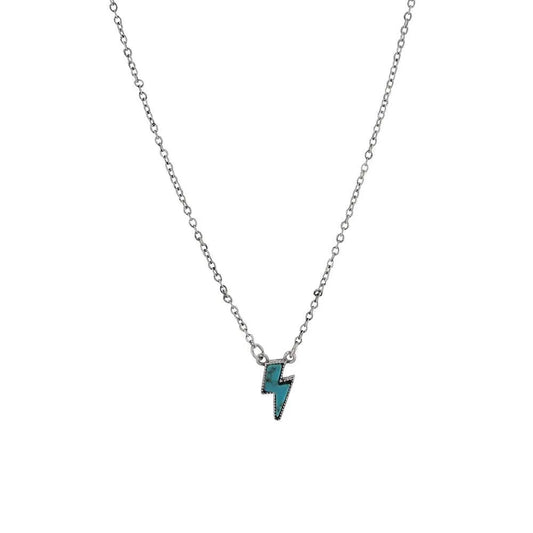 Turquoise Storm Lightning Bolt Necklace