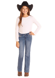 Girls Mid Rise Bootcut Jeans