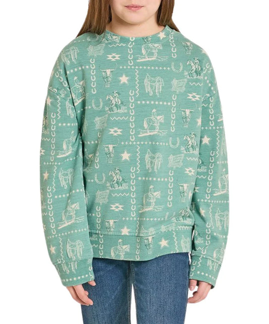 Girls Turquoise Pullover