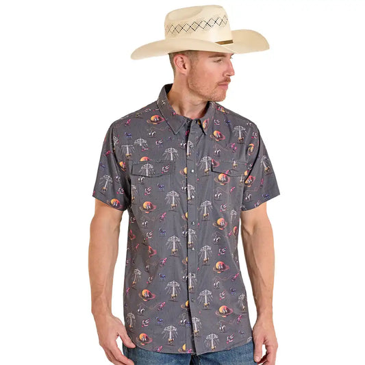 Mens Short Sleeve Western