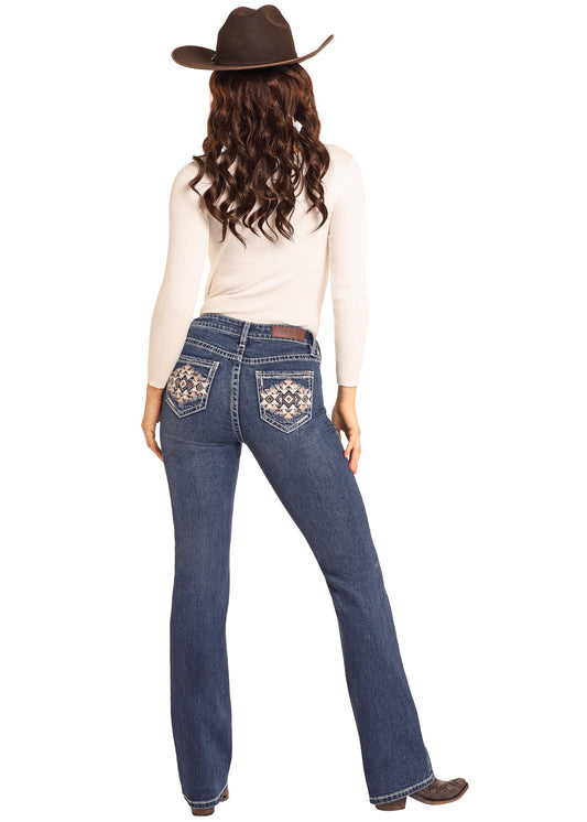 Ladies Mid Rise Bootcut Jeans