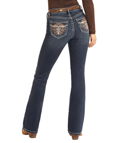 Ladies Mid Rise Bootcut Jeans