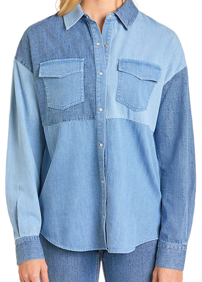 Ladies Denim Button Down