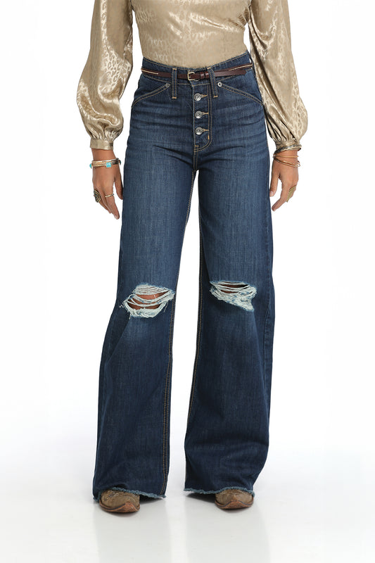 Ladies High Rise Skylar Wide Leg Jeans