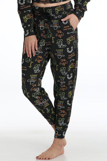 Ladies PJ Pants - Neon Rodeo