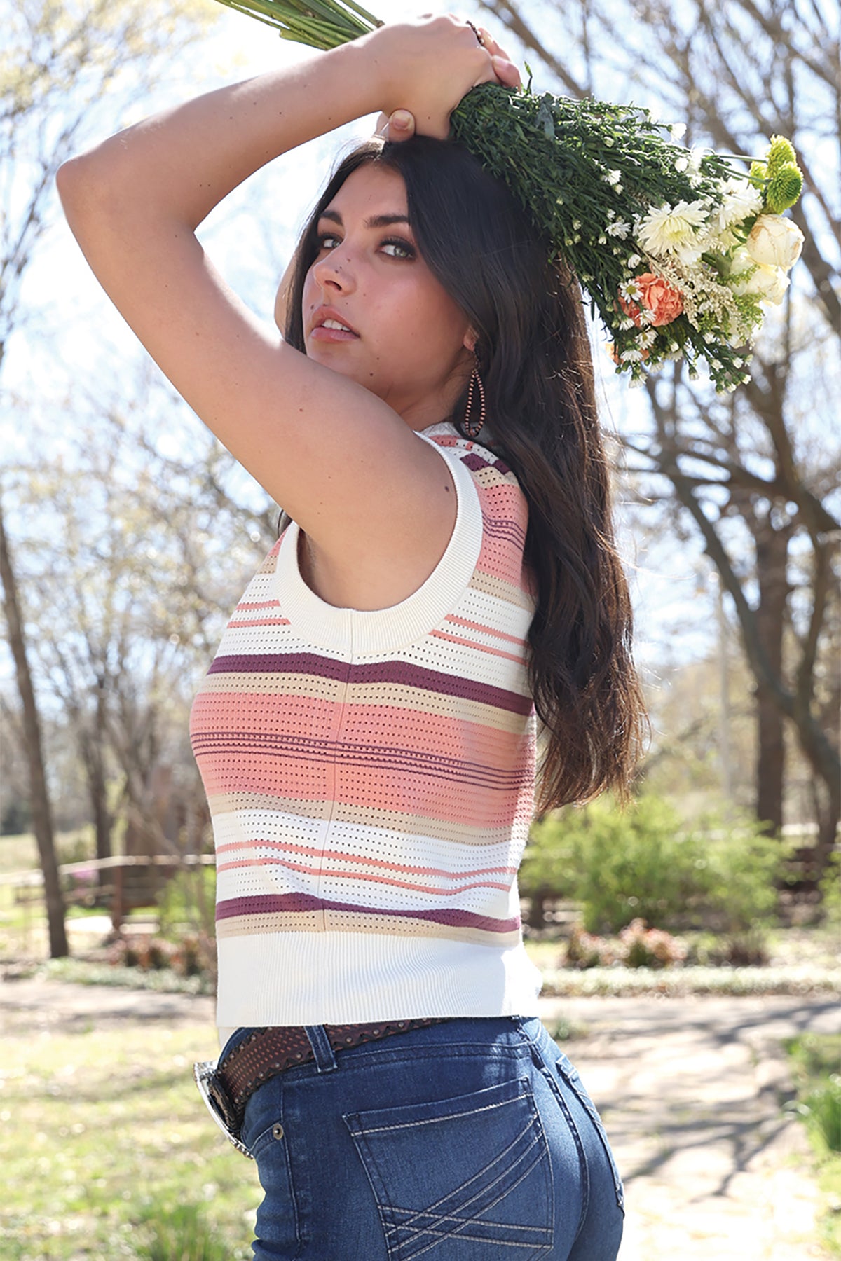 Striped Sweater Vest Women's