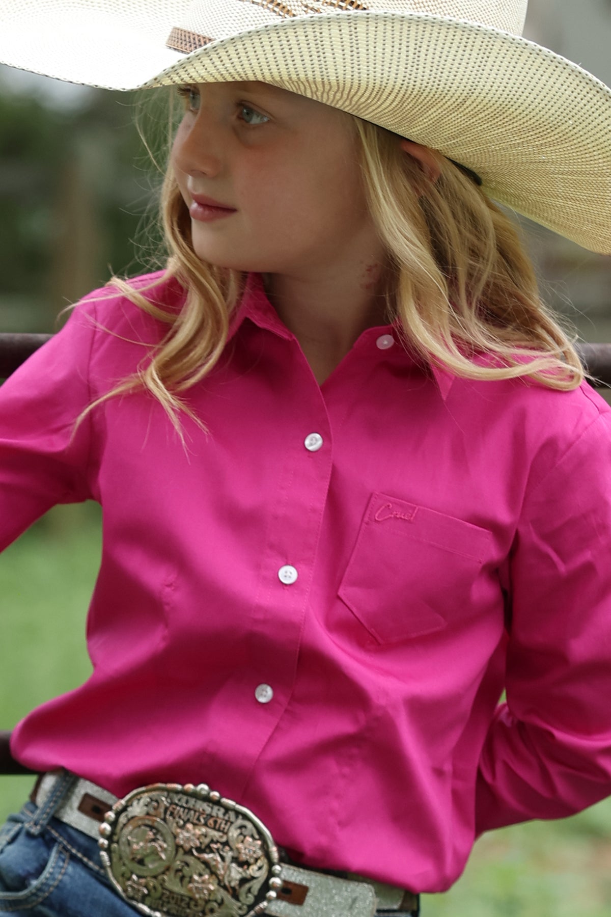 Girls Pink Western Shirt