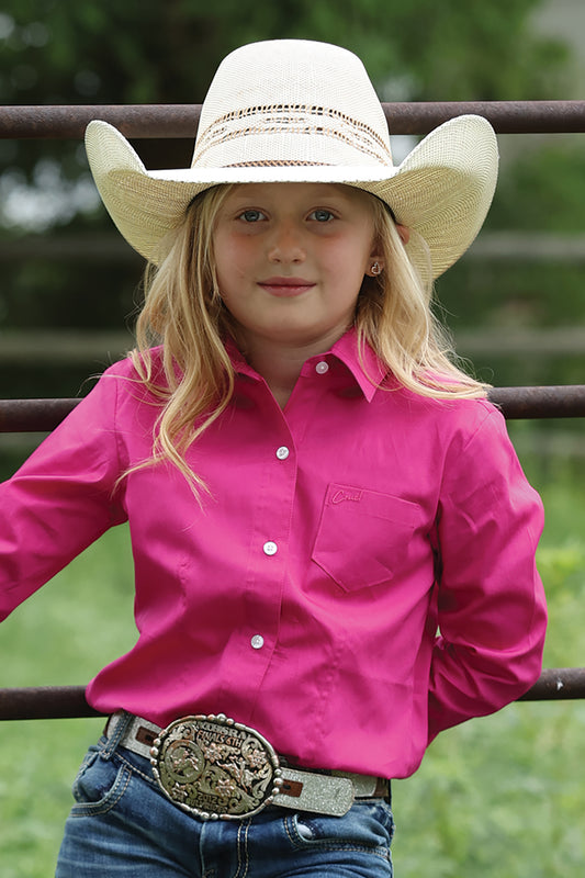 Girls Pink Western Shirt