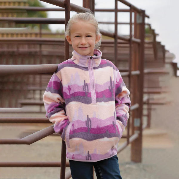 Girls 1/4 Zip Fleece - Pink Desert