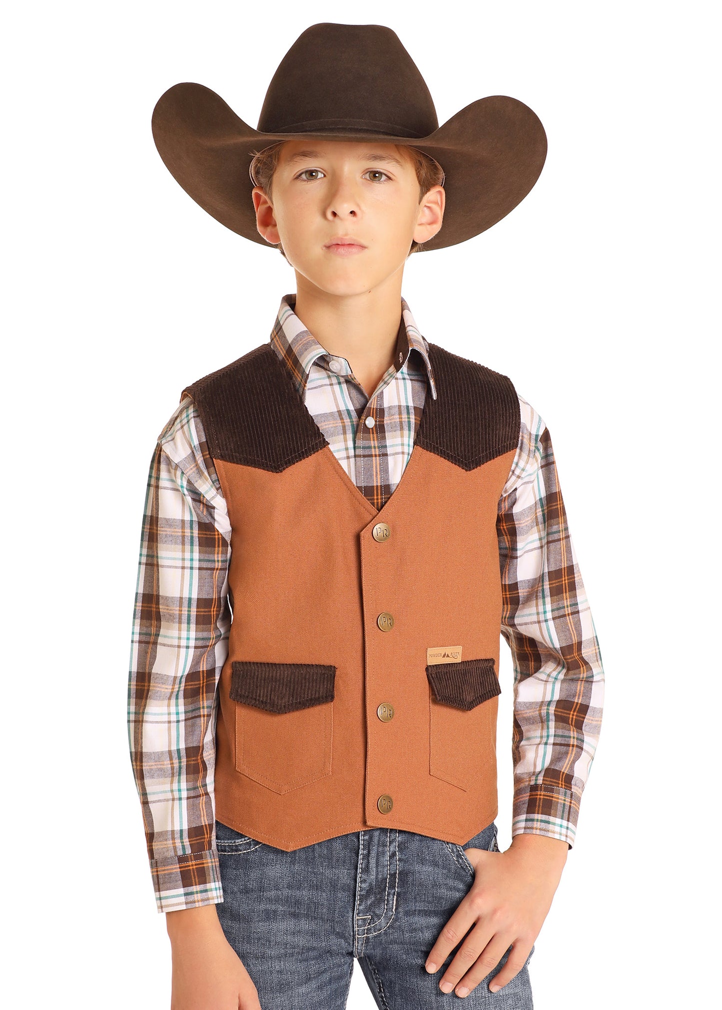 Boys Courduroy Vest - Camel