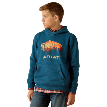 Boys Bison Plains Hoodie - Teal