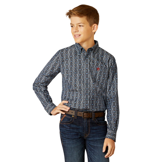 Boys Classic Longsleeve Western Shirt - Blue