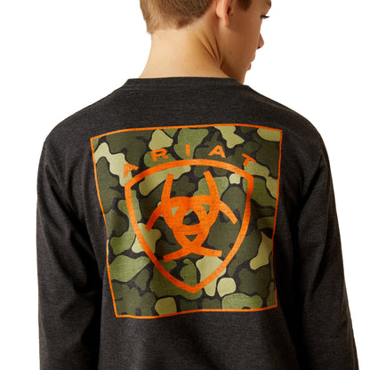 Boys Long Sleeve Shirt - Charcoal Heather