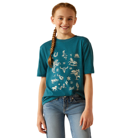 Girls Sketch Pad T-Shirt - Dark Blue