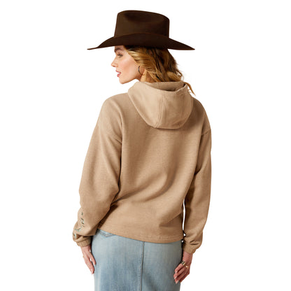 Ladies Essential Logo Hoodie - Dark Oatmeal