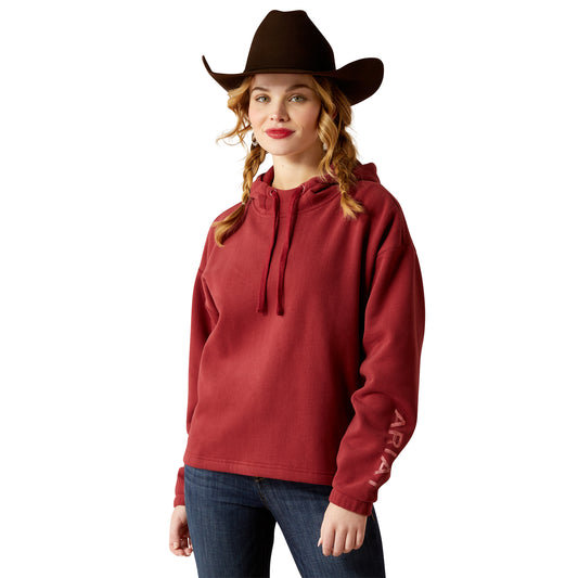 Ladies Essential Logo Hoodie - Burnt Russet