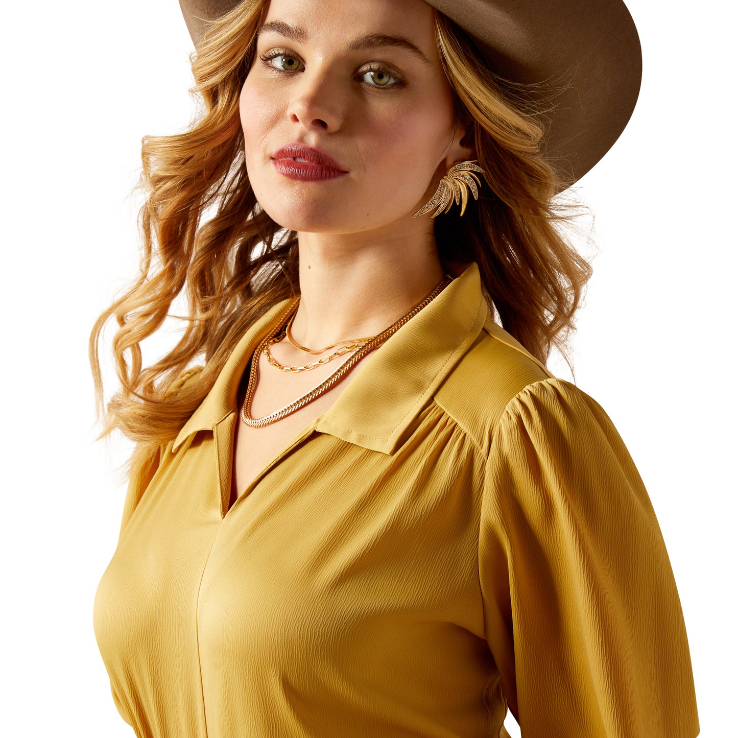 Ladies Golden Shimmer Blouse