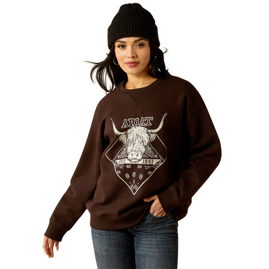 Ladies Highland Cow Oversize Pullover