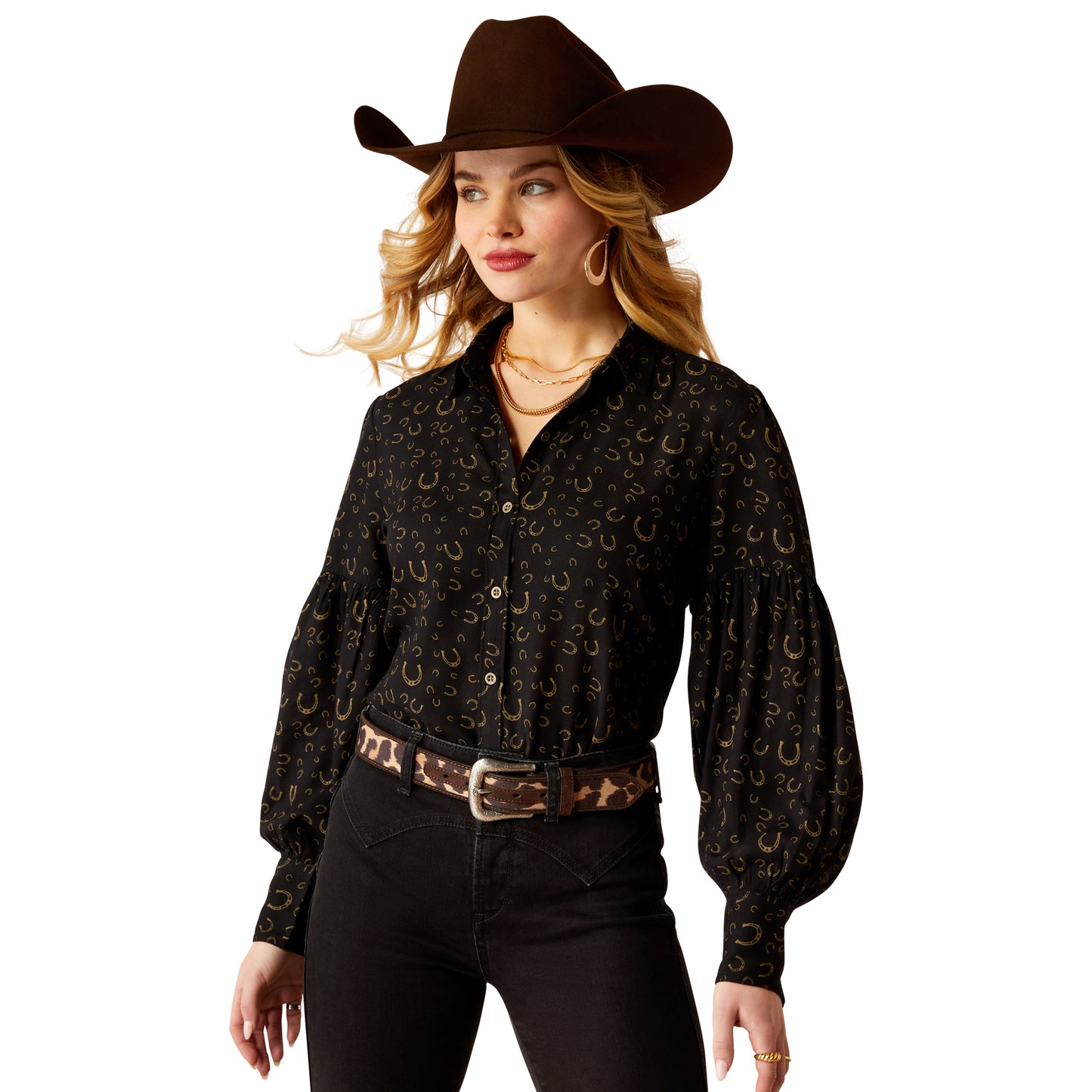 Ladies Golden Horseshoe Blouse