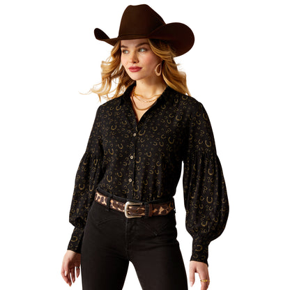 Ladies Golden Horseshoe Blouse