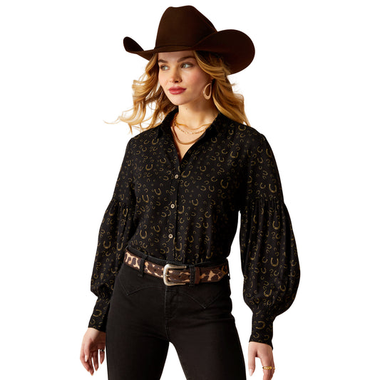 Ladies Golden Horseshoe Blouse