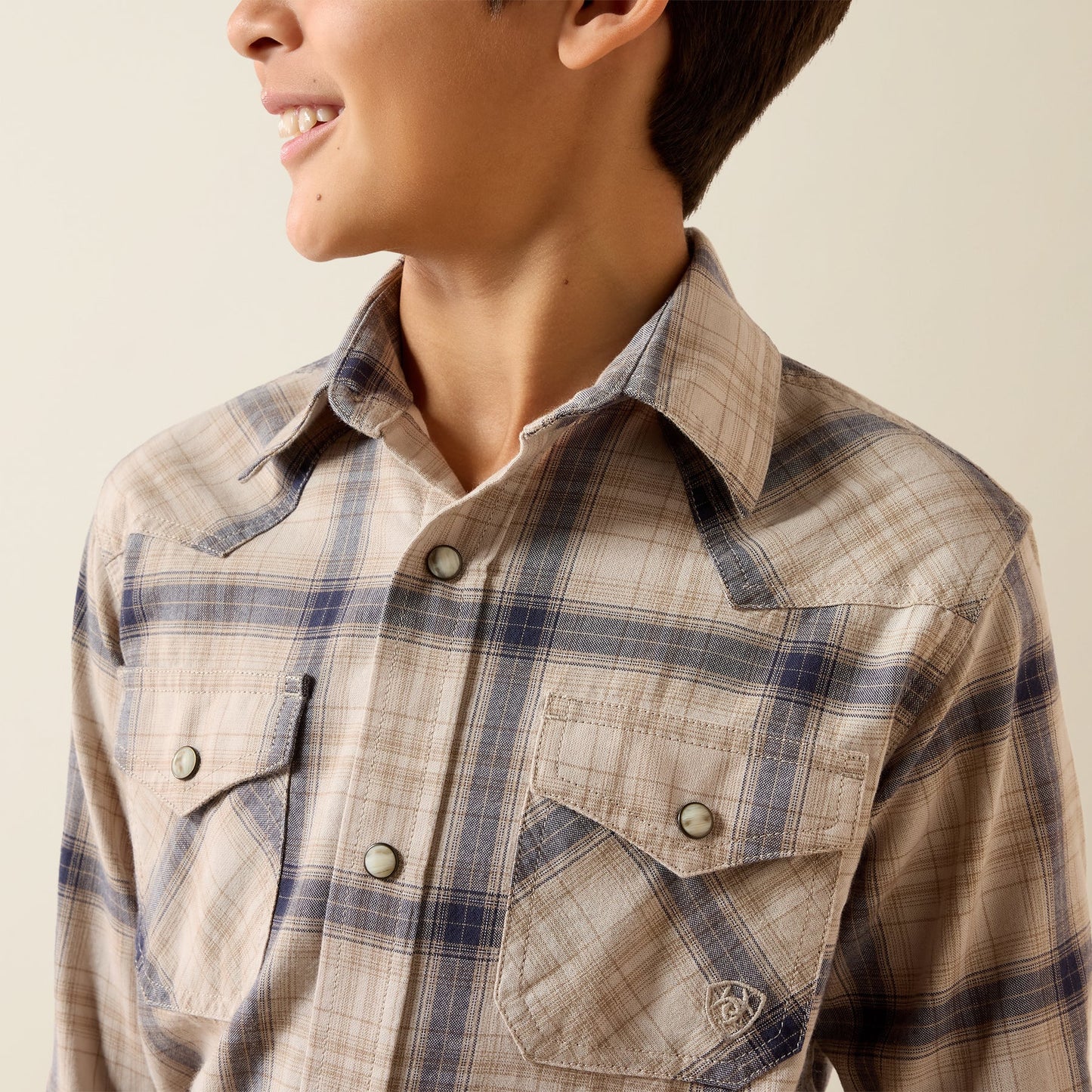 Boys Retro Huddle Classic Fit Snap Shirt