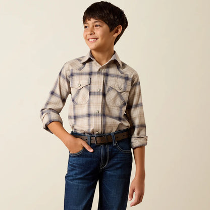 Boys Retro Huddle Classic Fit Snap Shirt