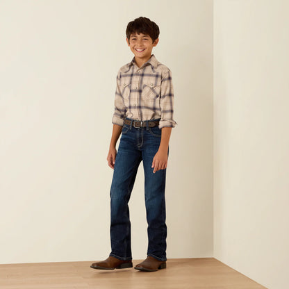 Boys Retro Huddle Classic Fit Snap Shirt