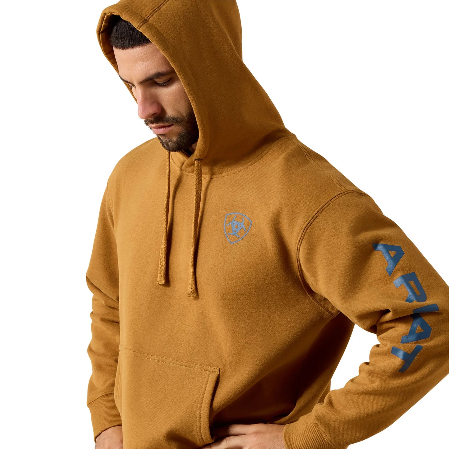 Men's Bone Brown Logo Hoodie