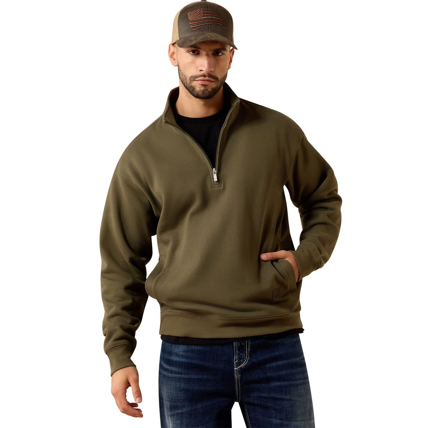 Grape Leaf Core 1/4 Zip Sweatshirt