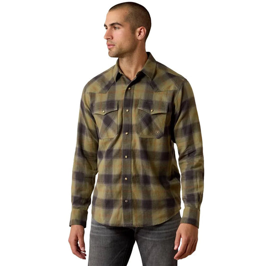 Four Leaf Clover Plaid Fitted Snap Shirt