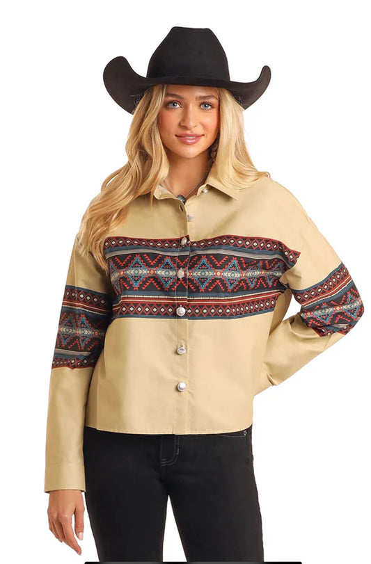 Ladies Aztec Border Shirt