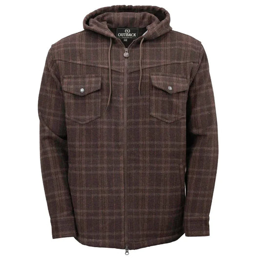 Outback MEN’S Brown Plaid Hoodie