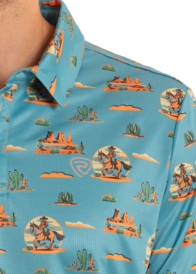 Dale Brisby Western Desert Print Polo