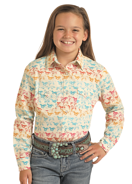 Girls Longsleeve Western Shirt