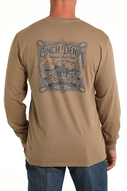 Men's Longsleeve Grapic Tee - Khaki