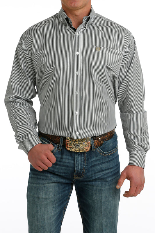 Men's Longsleeve Western Shirt - White/Black