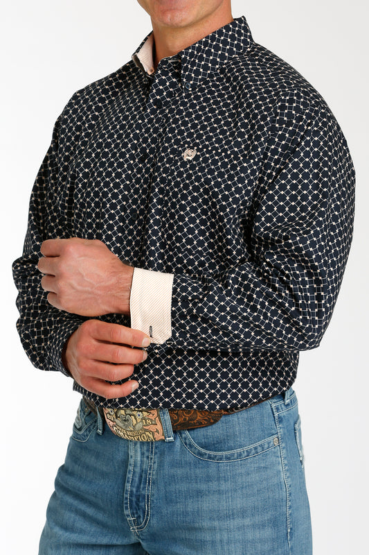 Men's Longsleeve Western Shirt - Navy